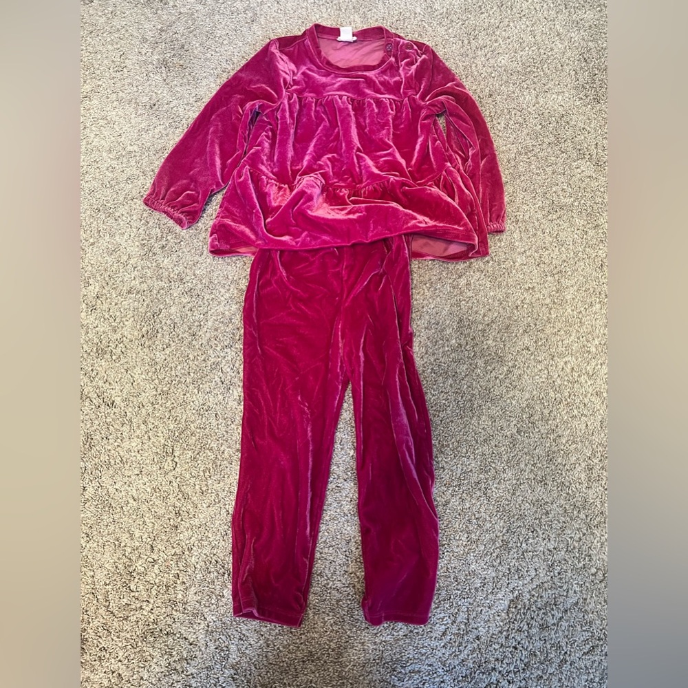 Crewcuts Fuchsia crush Velvet set